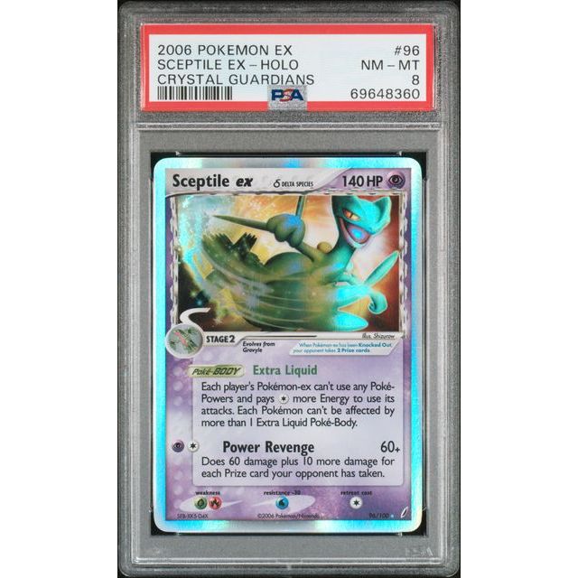Pokémon TCG: Sceptile Ex Holo #96 PSA 8 - Crystal Guardians