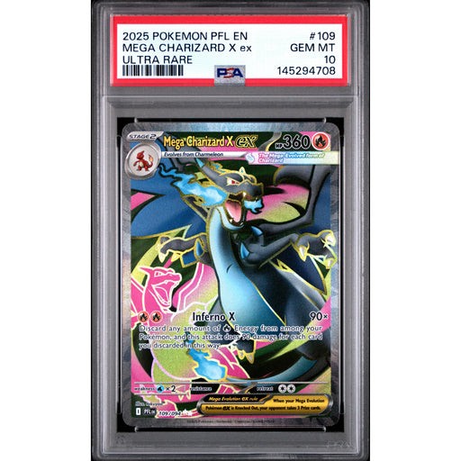 Pokémon TCG: Mega Charizard X Ex #109 PSA 10 - Phantasmal Flames-145294708
