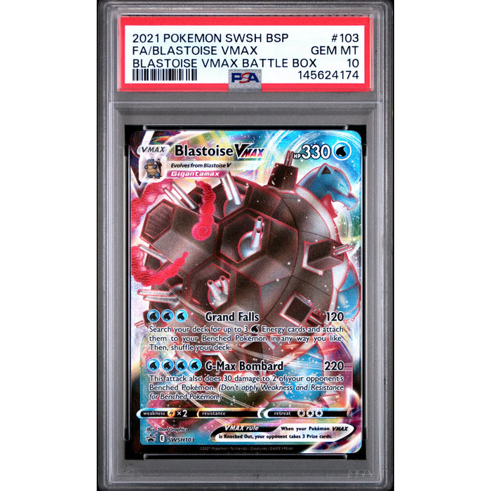 Pokémon TCG: Blastoise Vmax #103 PSA 10 - Sword & Shield Black Star Promo-145624174