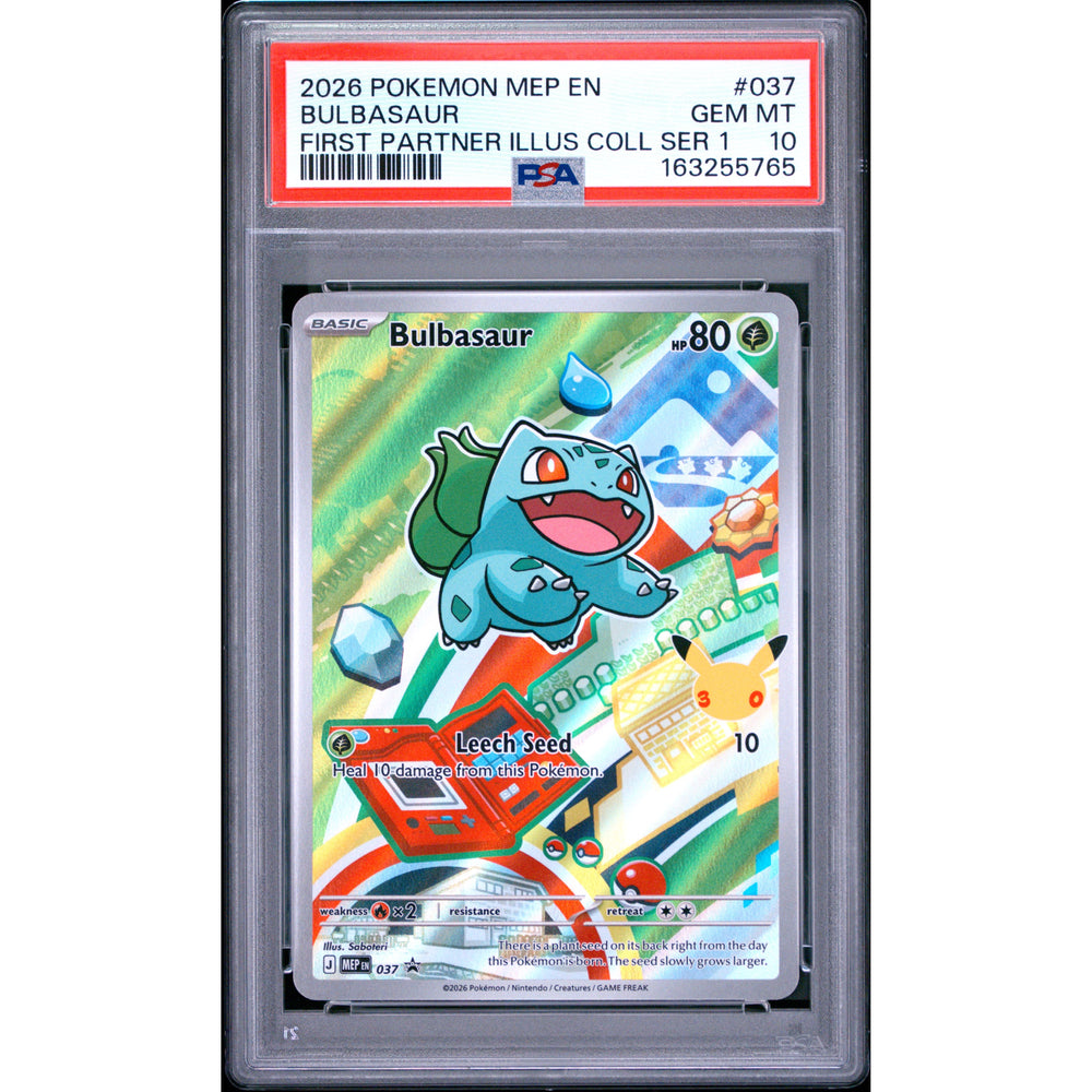 Pokémon TCG: Bulbasaur #037 PSA 10 - Mega Evolution Black Star Promo