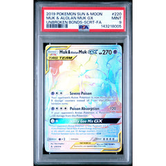 Pokémon TCG: Muk & Alolan Muk Gx #220 PSA 9 - Unbroken Bonds