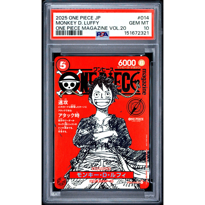 One Piece TCG: Monkey D. Luffy #014 PSA 10-151672321