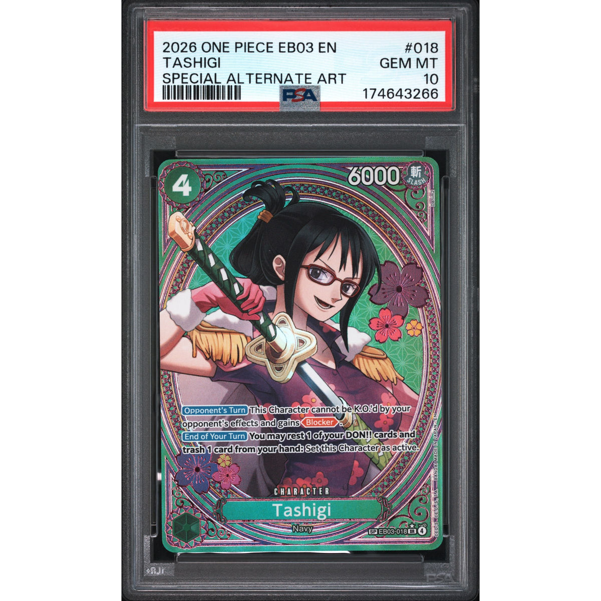 One Piece TCG: Tashigi #018 PSA 10-174643266