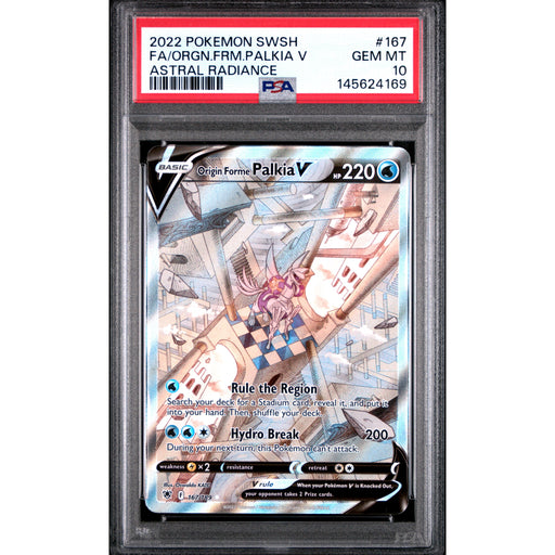 Pokémon TCG: Origin Forme Palkia V #167 PSA 10 - Astral Radiance-145624169