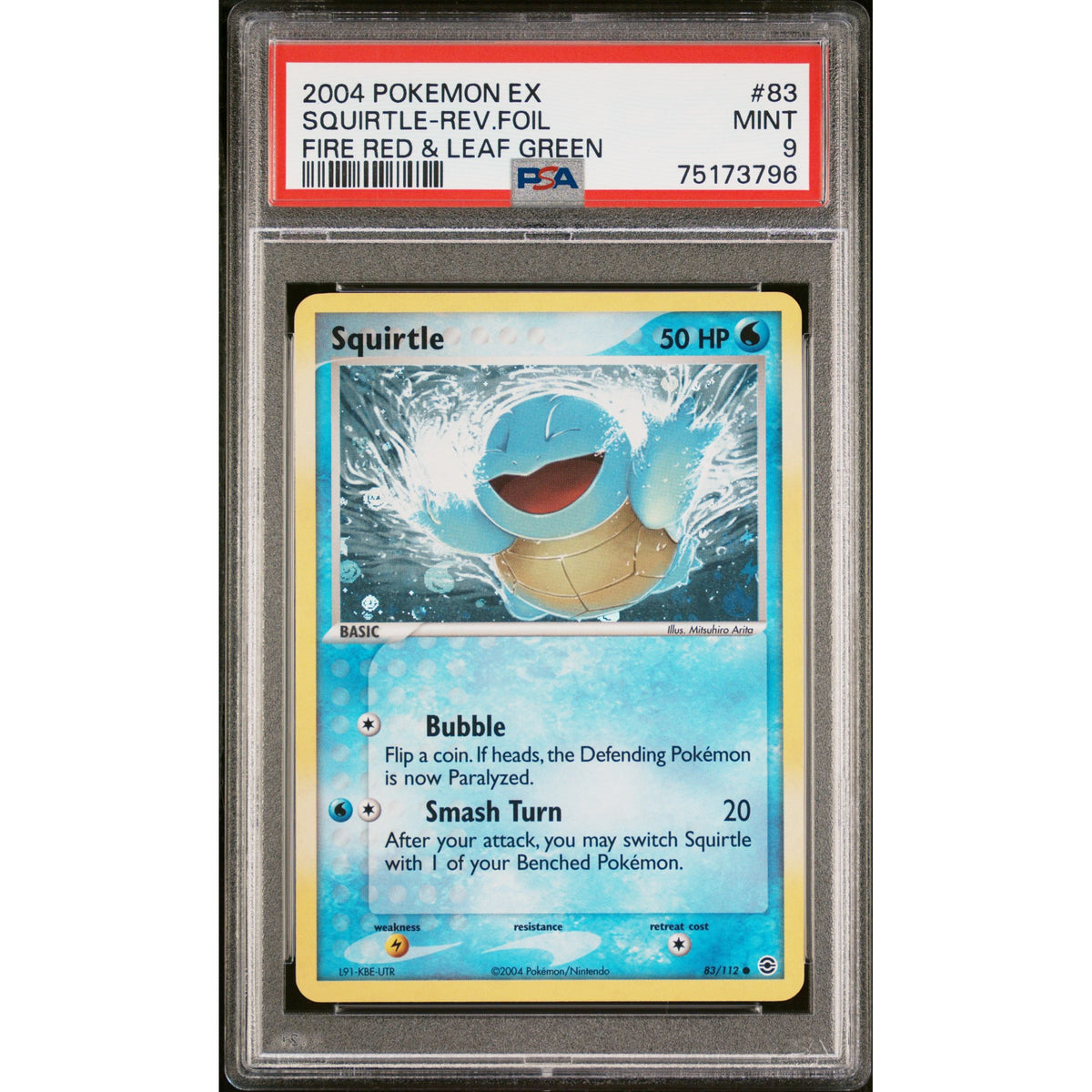 Pokémon TCG: Squirtle Reverse Holo #83 PSA 9-75173796