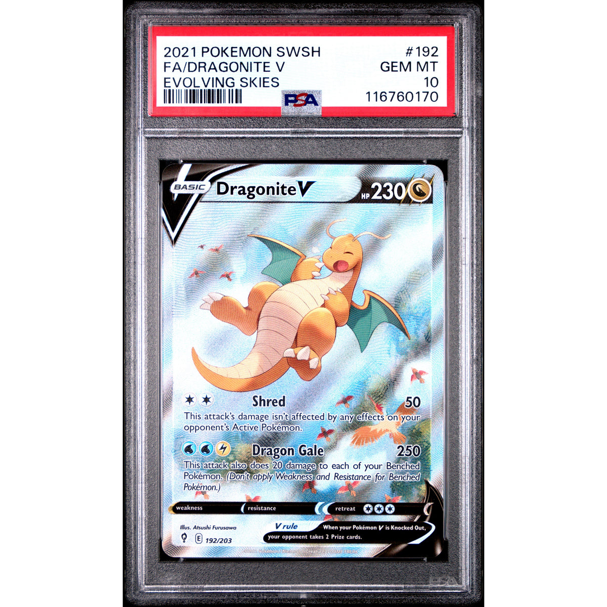 Pokémon TCG: Dragonite V #192 PSA 10-116760170