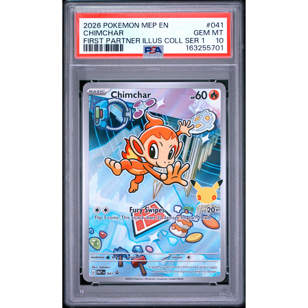 Pokémon TCG: Chimchar #041 PSA 10 - Mega Evolution Black Star Promos