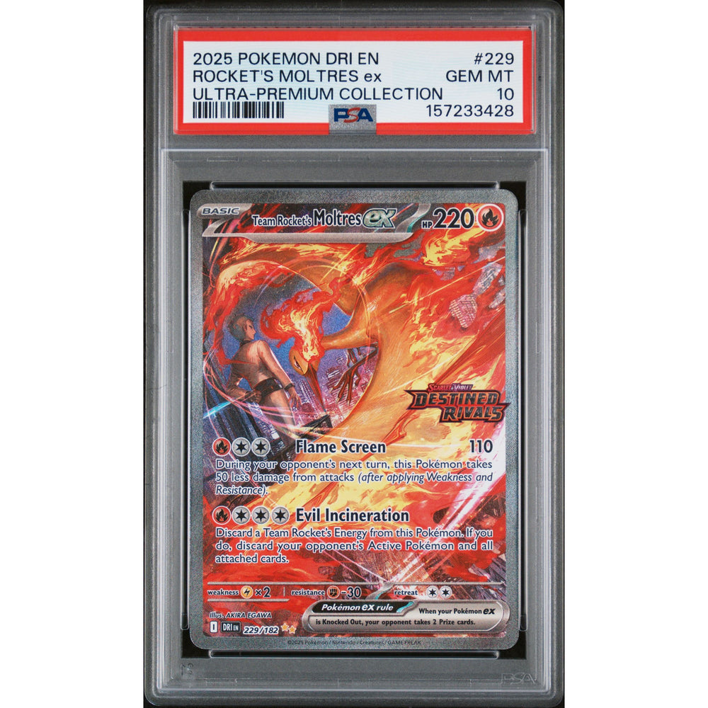 Pokémon TCG: Rocket's Moltres Ex #229 PSA 10