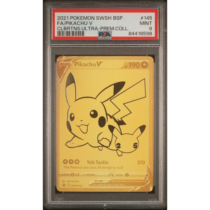 Pokémon TCG: Pikachu V #145 PSA 9 - Sword & Shield Black Star Promo-84416598