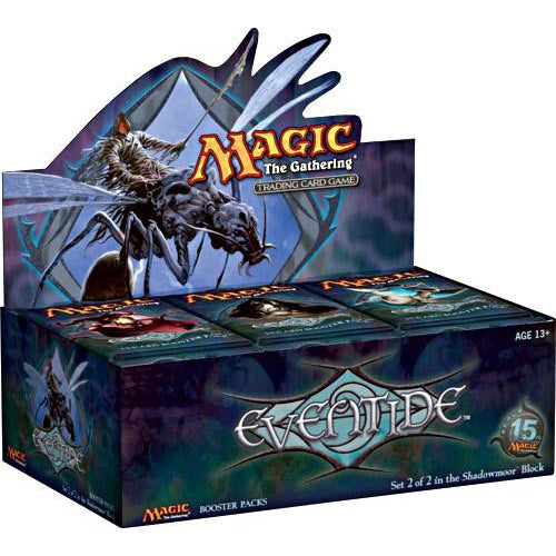 A Magic the Gathering: Eventide Booster Box by Wizards of the Coast, featuring fantasy artwork with a giant insect and the Eventide logo. Suitable for ages 13 and up.