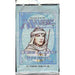 A Magic the Gathering: Ice Age Booster Pack by Wizards of the Coast, featuring a stern, armored figure in winter clothing holding a staff on the packaging. The pack is labeled Deckmaster and contains 15 tradeable game cards.