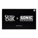 A black box displaying the Magic the Gathering: Secret Lair x Sonic the Hedgehog - Friends & Foes branding from Wizards of the Coast, featuring both the Secret Lair Drop Series and Sonic the Hedgehog logos, along with “Friends & Foes” and “13+” text.