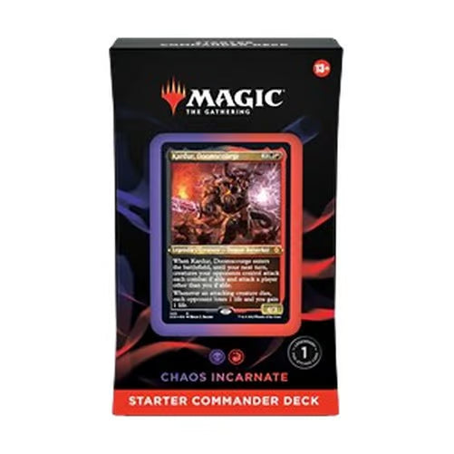 Magic: The Gathering - Starter Commander Deck box featuring the legendary creature card Kardur, Doomscourge on the front cover.