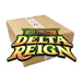 A plain brown cardboard box featuring The Pokémon Company’s logo and the words “Pokémon TCG: Delta Reign Elite Trainer Box Case” printed in colorful letters.