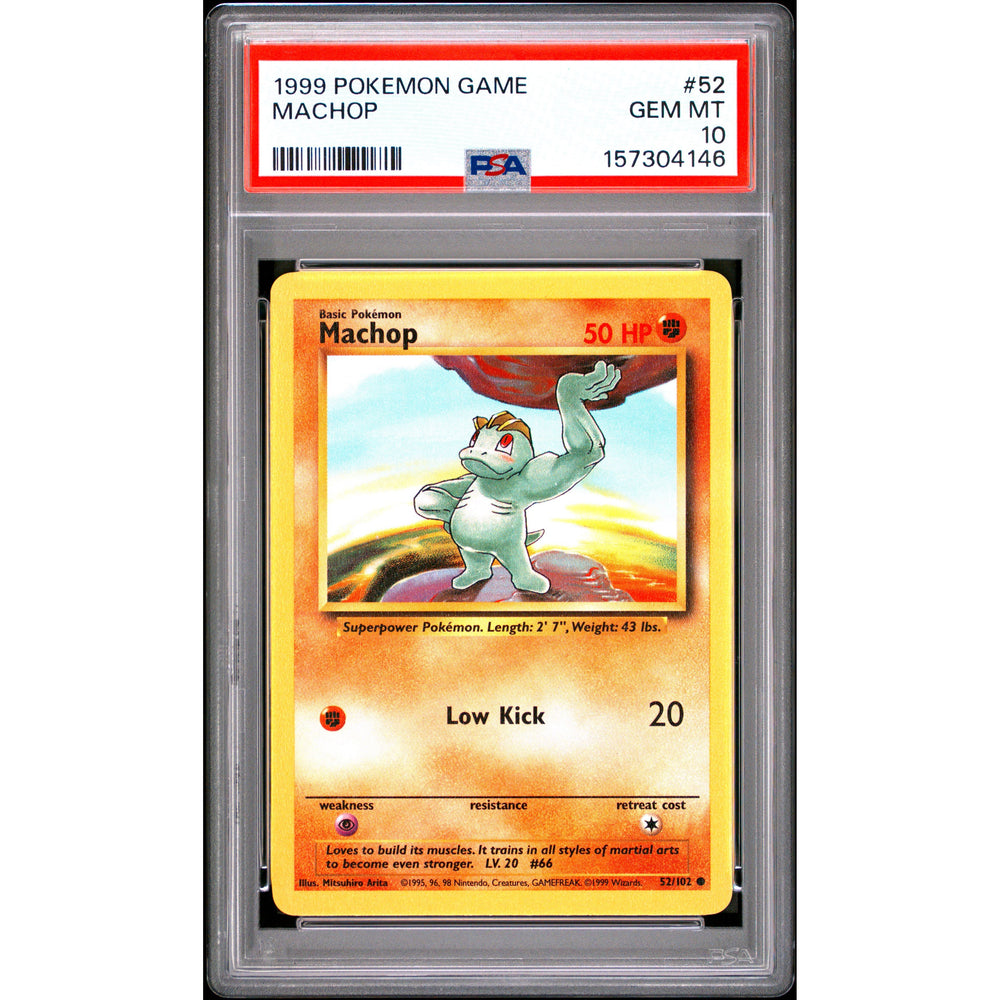 Pokémon TCG: Machop #52 PSA 10 - Base