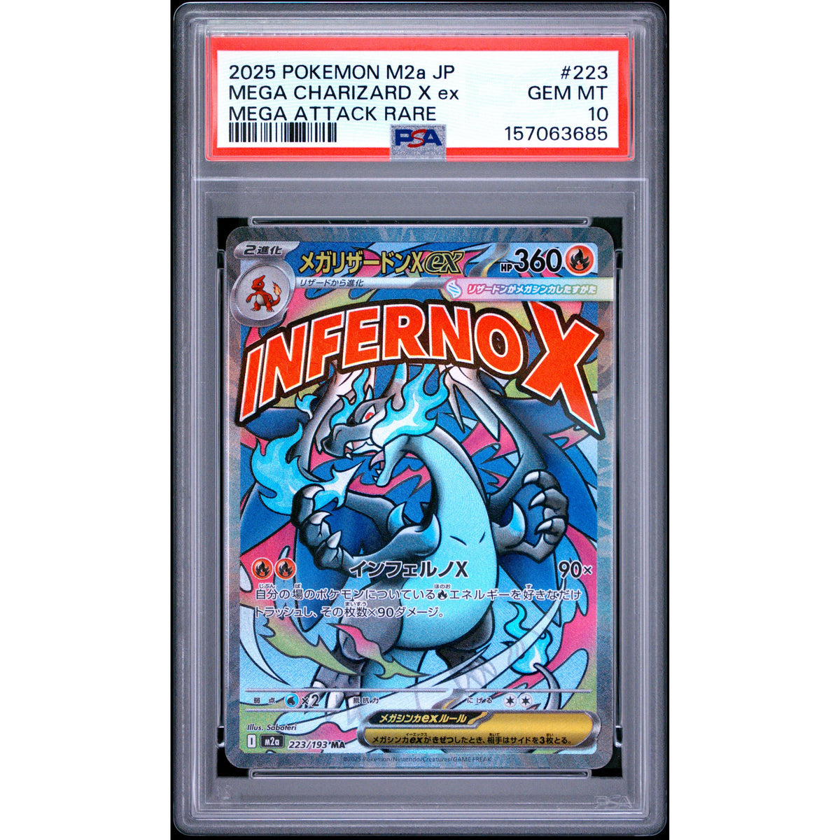 Mega Charizard X ex #223 PSA 10 japansk | Rogerz.dk