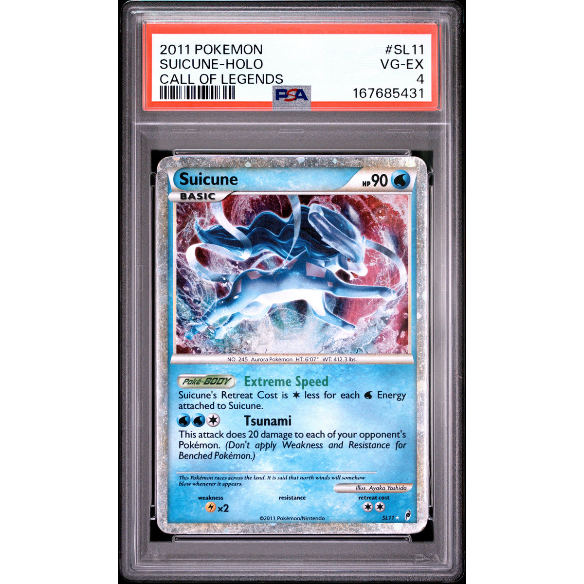 Pokémon TCG: Suicune Holo #SL11 PSA 4-167685431