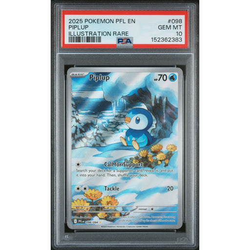 Pokémon TCG: Piplup #098 PSA 10 - Phantasmal FLames-152362383
