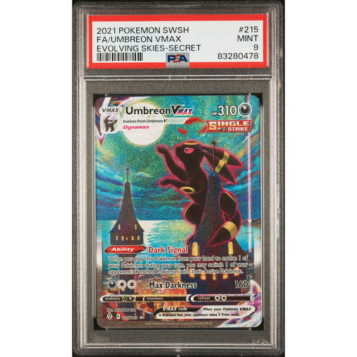 Pokémon TCG: Umbreon Vmax #215 PSA 9-83280478