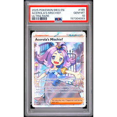 Pokémon TCG: Acerola's Mischief #165 PSA 10 - Mega Evolution