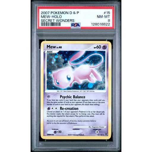 Pokémon TCG: Mew 15 PSA 8 Holo - Secret Wonders