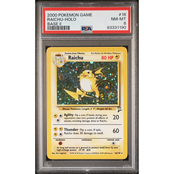 Pokémon TCG: Raichu Holo #16 PSA 8-93331190