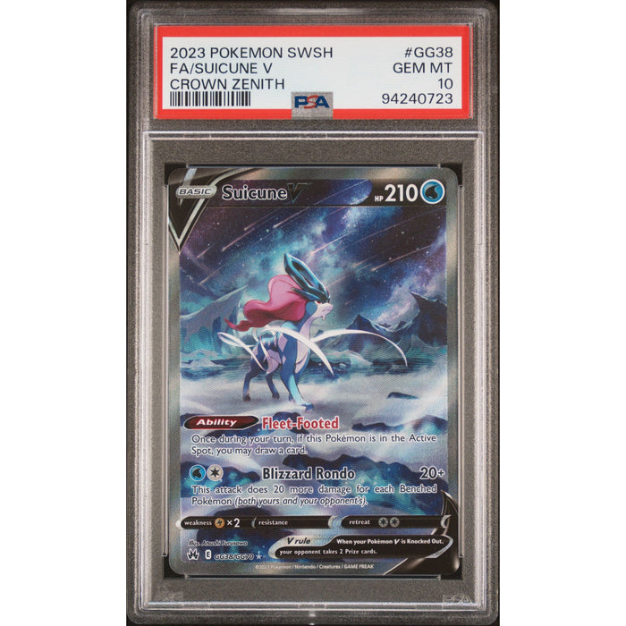 Pokémon TCG: Suicune V GG38 PSA 10 - Crown Zenith