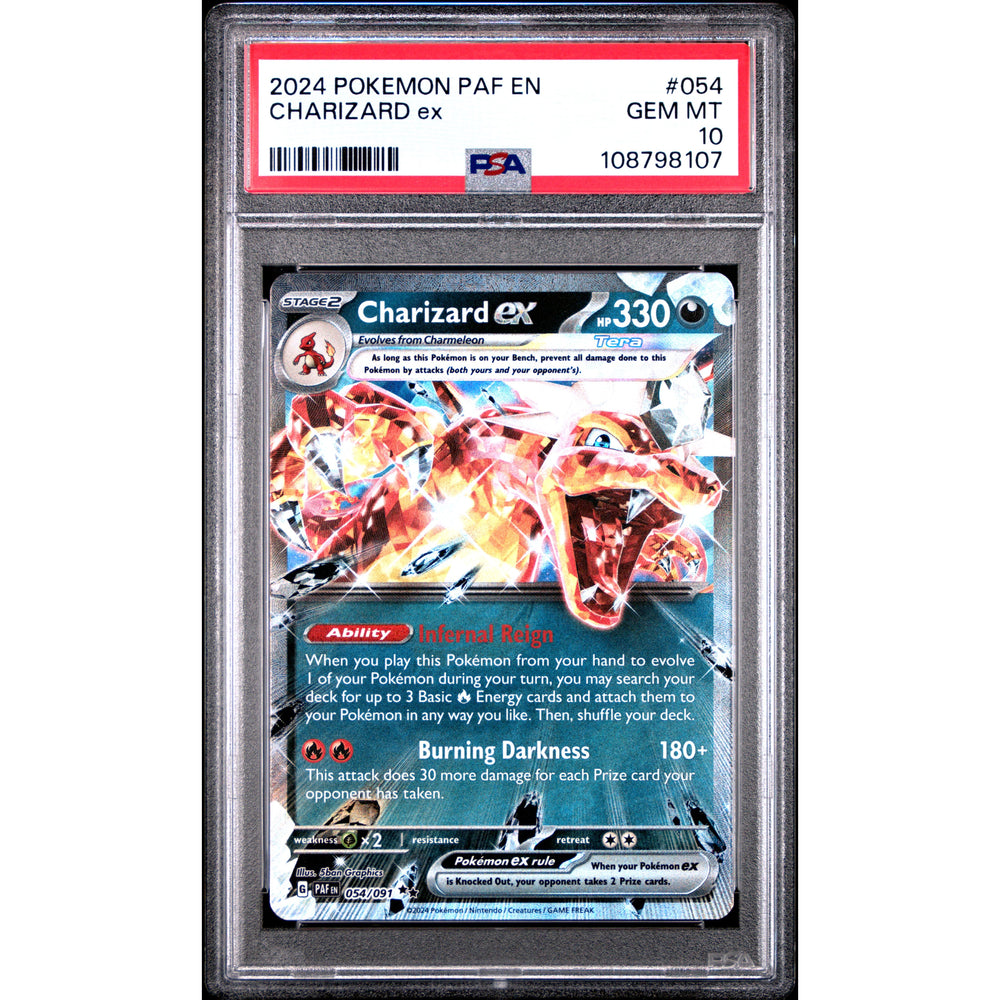 Pokémon TCG: Charizard Ex #054 PSA 10 - Paldean Fates