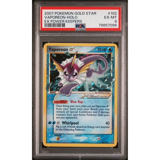 Pokémon TCG: Vaporeon Gold Star #102 PSA 6 - Power Keepers-79857096