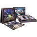 Wizards of the Coast Magic: The Gathering – Lord of the Rings: Tales of Middle-earth Scene Box (Set of 4) includes card packs, illustrated cards, a display stand, a cardboard box, and a poster featuring fantasy artwork from the Universes Beyond Tales of Middle-earth.