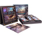 A set of four Magic: The Gathering – Lord of the Rings: Tales of Middle-earth Scene Boxes by Wizards of the Coast, each featuring stunning fantasy artwork, collectible cards, a rules insert, a foldable guide, and an illustrated playmat inspired by iconic scenes from Middle-earth.