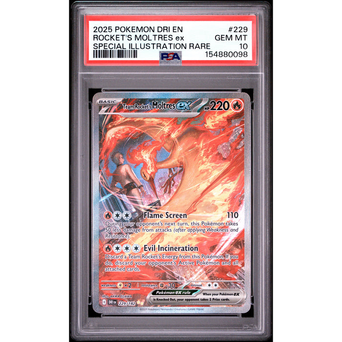 Pokémon TCG: Rocket's Moltres Ex #229 PSA 10-154880098