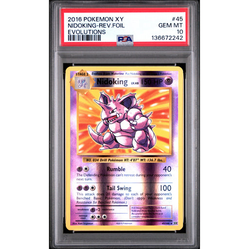 Pokémon TCG: Nidoking #45 PSA 10 Reverse Holo - Evolutions