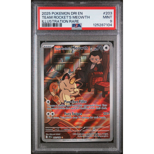 Pokémon TCG: Team Rocket's Meowth #203 PSA 9-125287104