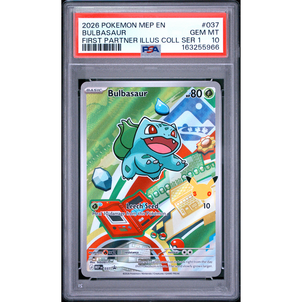 Pokémon TCG: Bulbasaur #037 PSA 10 - Mega Evolution Black Star Promo