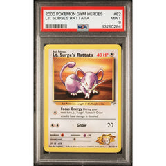 Pokémon TCG: Lt. Surge's Rattata 82 PSA 9 - Gym Heroes