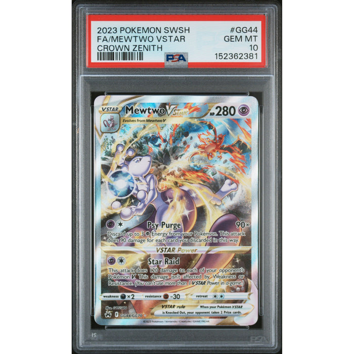 Pokémon TCG: Mewtwo Vstar GG44 PSA 10 - Crown Zenith-152362381