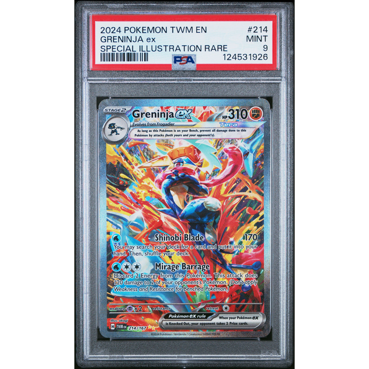 Pokémon TCG: Greninja Ex #214 PSA 9-124531926