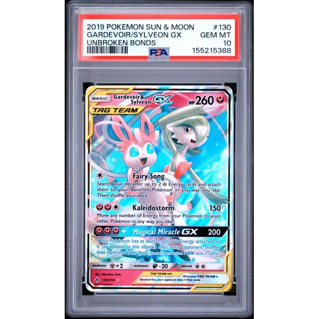 Pokémon TCG: Gardevoir & Sylveon Gx #130 PSA 10 - Unbroken Bonds