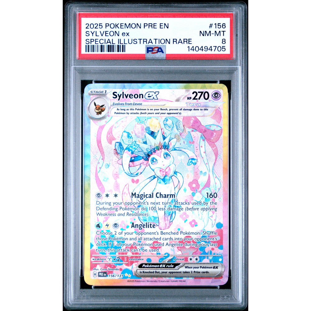 Pokémon TCG: Sylveon Ex #156 PSA 8 - Prismatic Evolutions