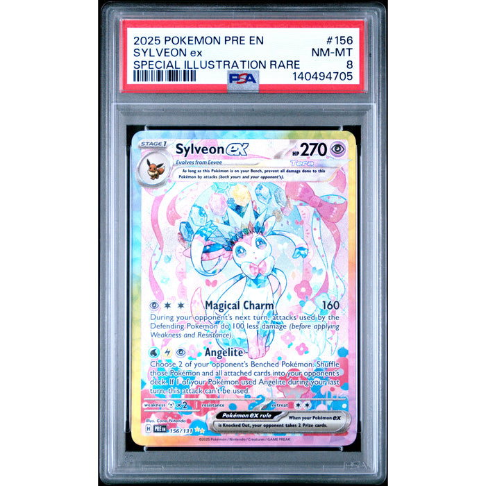 Pokémon TCG: Sylveon Ex #156 PSA 8 - Prismatic Evolutions-140494705