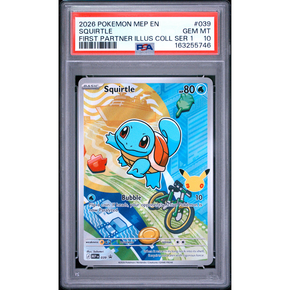 Pokémon TCG: Squirtle #039 PSA 10 - Mega Evolution Black Star Promo