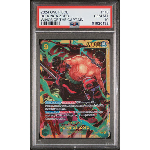 One Piece TCG: Roronoa Zoro #118 PSA 10-91826132