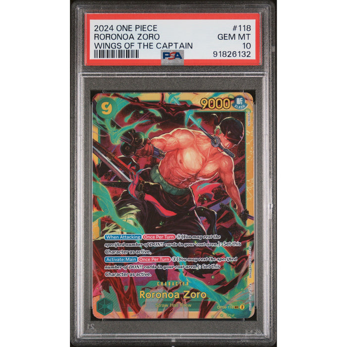 One Piece TCG: Roronoa Zoro #118 PSA 10-91826132