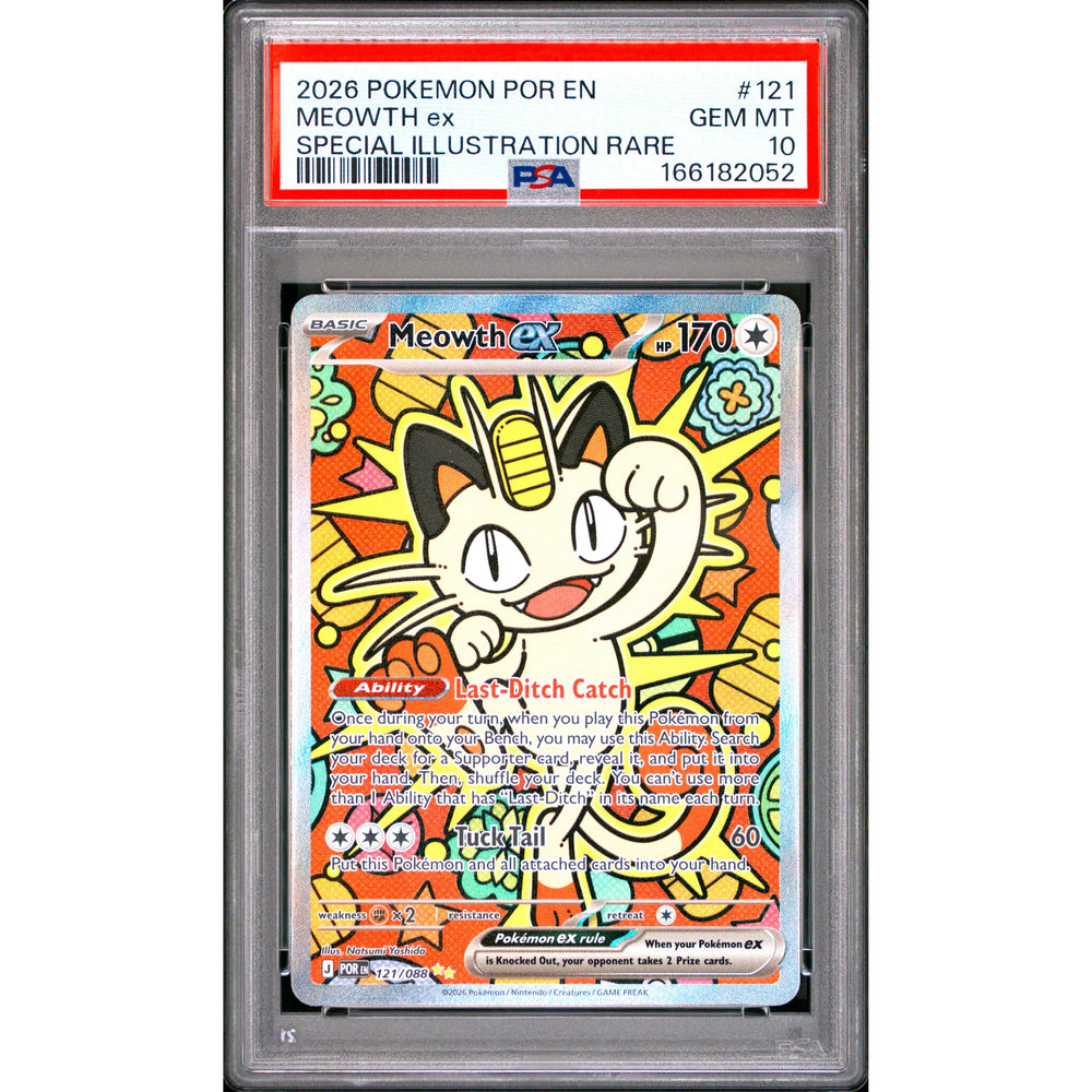 Pokémon TCG: Meowth Ex #121 PSA 10 - Perfect Order