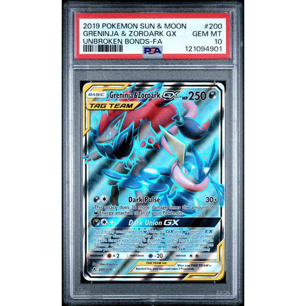 Pokémon TCG: Greninja & Zoroark Gx #200 PSA 10 - Unbroken Bonds