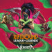 A masked female warrior brandishes curved blades, flanked by two armored allies as vibrant pink and green wisps swirl around them. The text reads: Riftbound: League of Legends TCG: Set 04: Vendetta Pre-Rift (31/07/26 - Rødovre Centrum) by Riot Games Inc.—unleash the excitement with the exclusive Vendetta Pre-Rift kit, your ticket to the ultimate Pre-Rift event experience.
