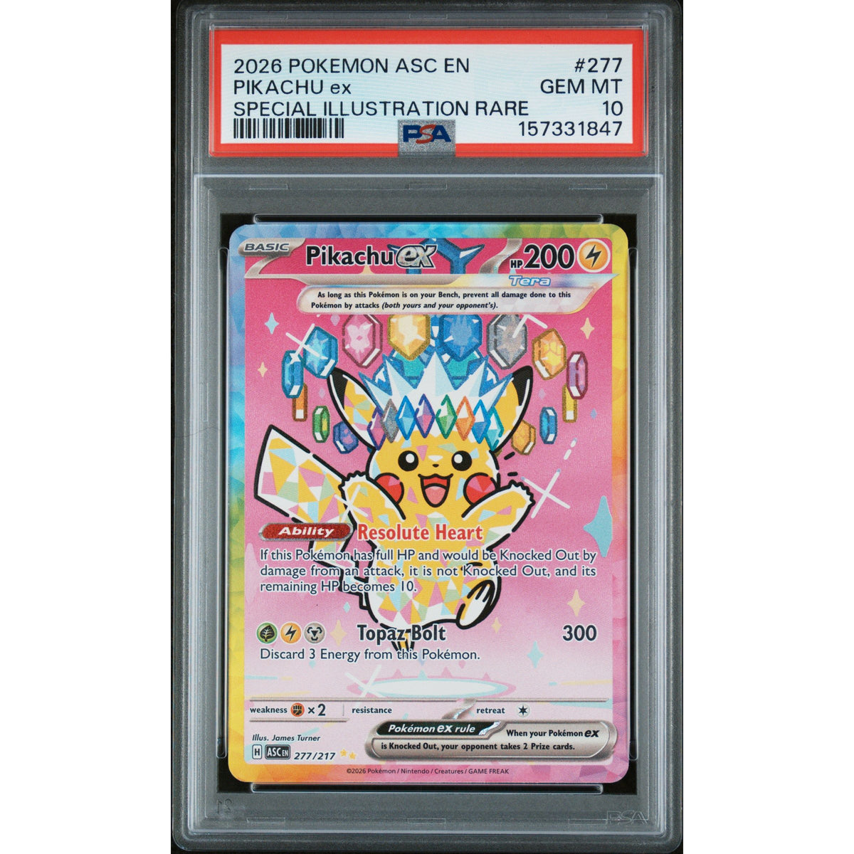 Pokémon TCG: Pikachu Ex #277 PSA 10 - Ascended Heroes — Rogerz