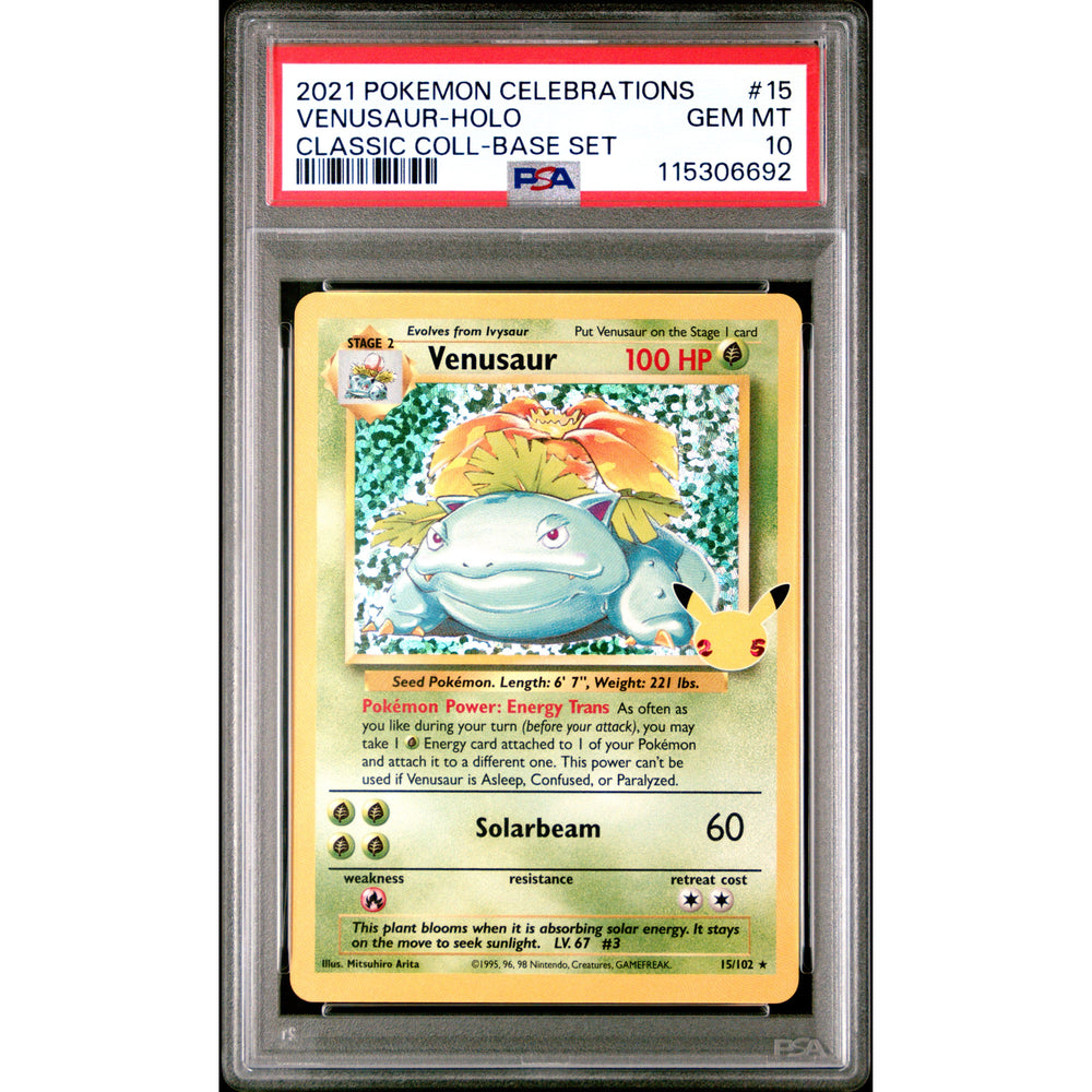 Pokémon TCG: Venusaur Holo #15 PSA 10 - Celebrations