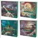 A set of four Magic: The Gathering - Lord of the Rings: Tales of Middle-earth Scene Boxes by Wizards of the Coast, featuring distinctive artwork and titles for Gandalf, Galadriel, Aragorn at Helm’s Deep, and the Witch-King.